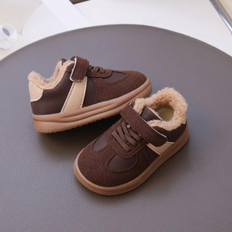 Zimowe bawełniane buty dziecięce w stylu koreańskim, ciepłe zimowe buty z wełny jagnięcej dla chłopców, bawełniane buty na polarowej podszewce dla dziewczynek