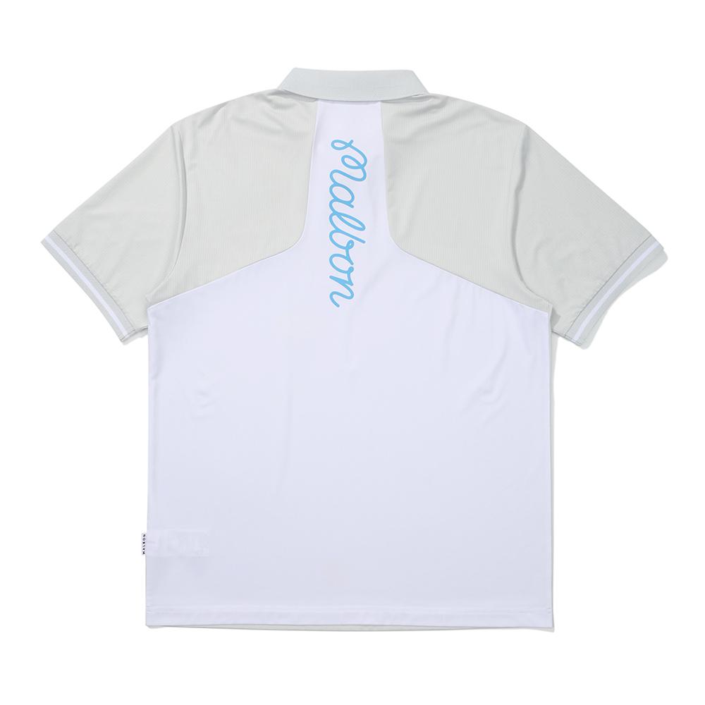 MALBON GOLF Mesh Mix Performance Polo Shirt Gray (Man)