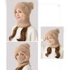 Versatiles Knitted Hat Women Ponytail Hat with Integrated Vintage Neck Warmer for Women with Neck Warmer