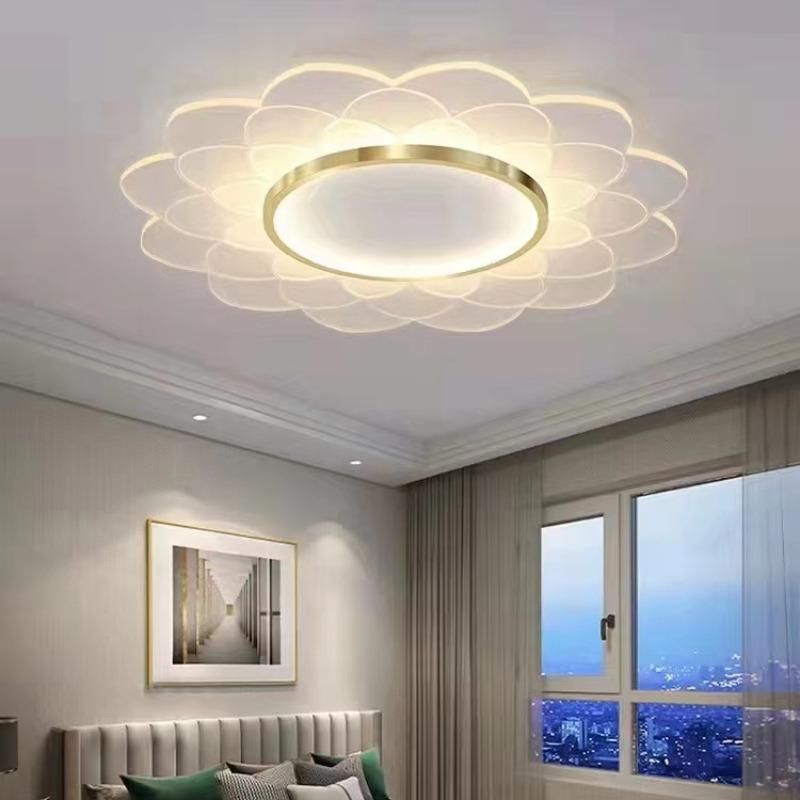 Modern Simple Led Creative Flower Room Light Warm Romantic Round Dining Room Lamps and Lanterns