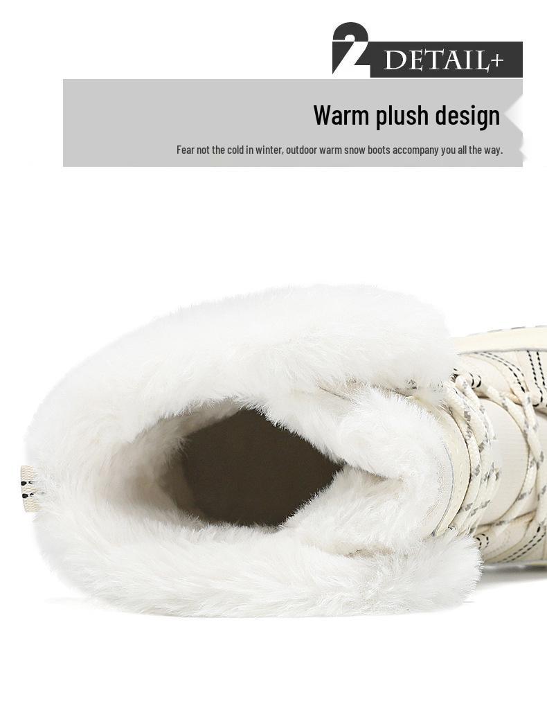 Women's Fleece-Lined Cold-Proof Winter Snow Boots - Non-Slip, Warm, High-Top Outdoor Travel Shoes