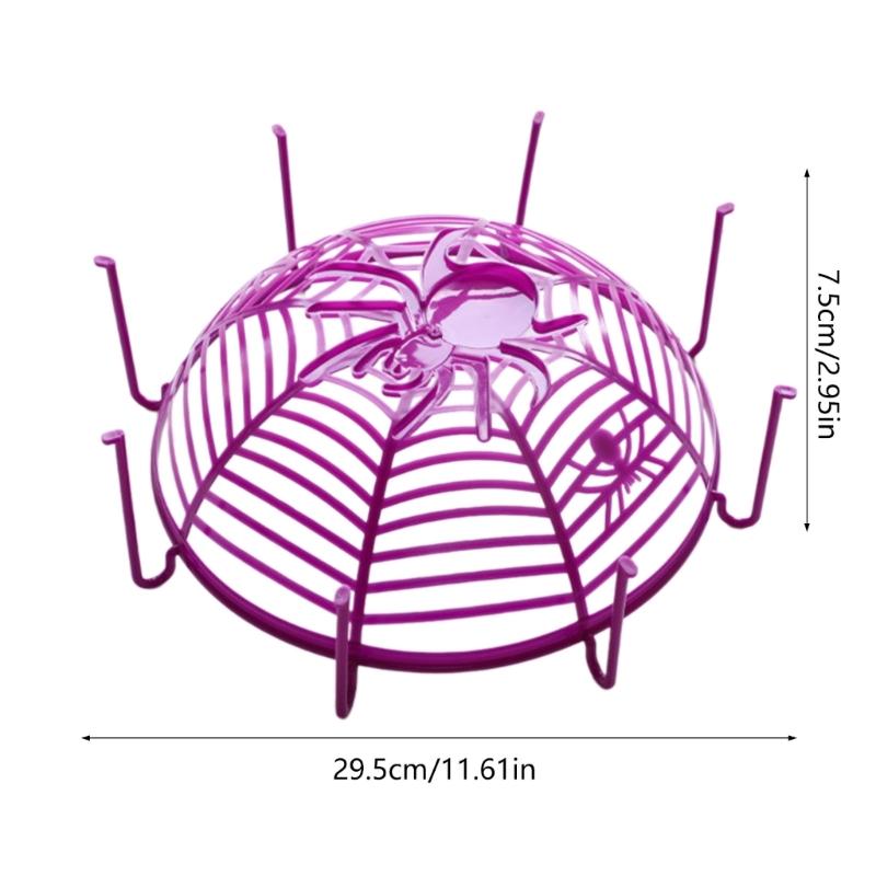 4Pcs Halloween Spiderweb Basket Large Candy Bowls Plastic Sweets Basket Fruit Plate Party Candy Holder Bowls Enduring