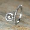 Queen King Crown Color Silvergold Rings For Women Female Cute Princess Crown Pendant Ring Stone Inlay Ring Engagement Wedding Band Ring