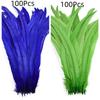 100Pcs 25-45CM DIY Rooster Feather Crafts Sewing Clothing Decor Plume Home Party Women's Feather Headwear Wedding Accessories