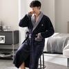 Men's Extra Long Plush Fleece Winter Bathrobe Pajamas