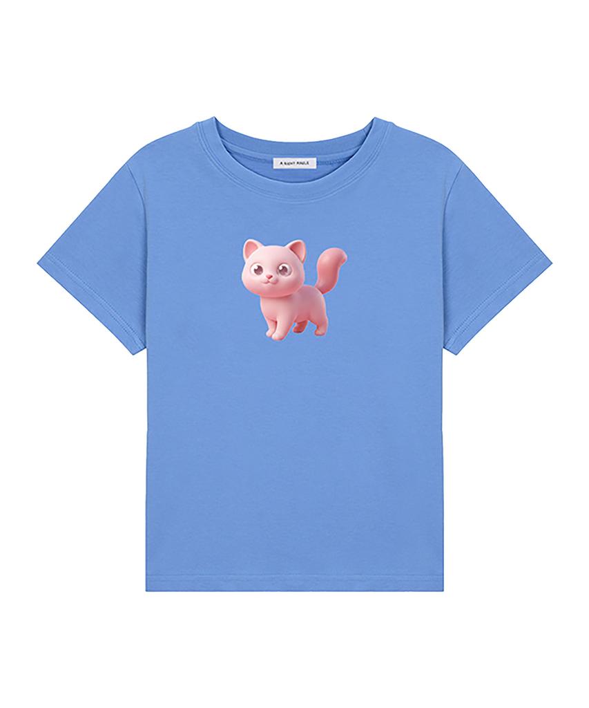 Eolaiteuaenggeul Pink Cat Crop Tee (3 Color)