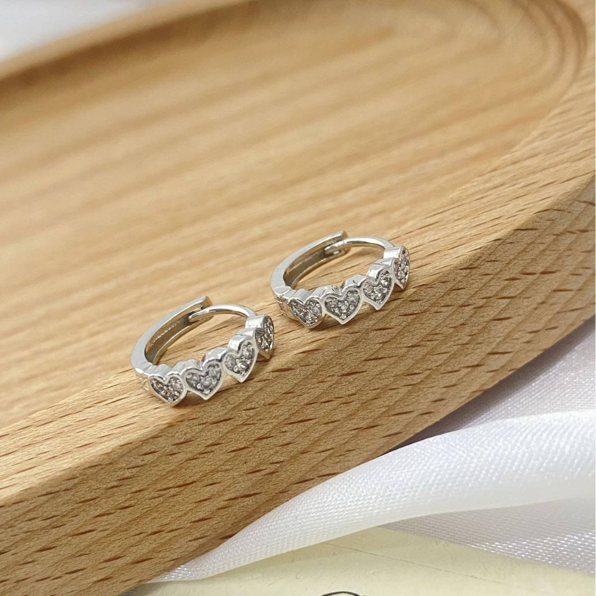 French Silver Zirconia Heart Stud Earrings: Elegant, Sweet, and Versatile Accessories