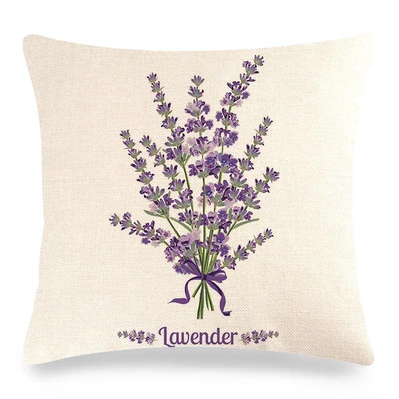 Vintage Poster Lavender Print Collection Polyester Pillowcase Pillowcase Pillowcase Home Decor Lathe Bedding