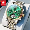 OLEVS 6607 Automatische Herrenuhren Top Original Mechanische Uhr für Herren Luxus Skelett Schwungrad Wasserdicht Kalender Armbanduhr