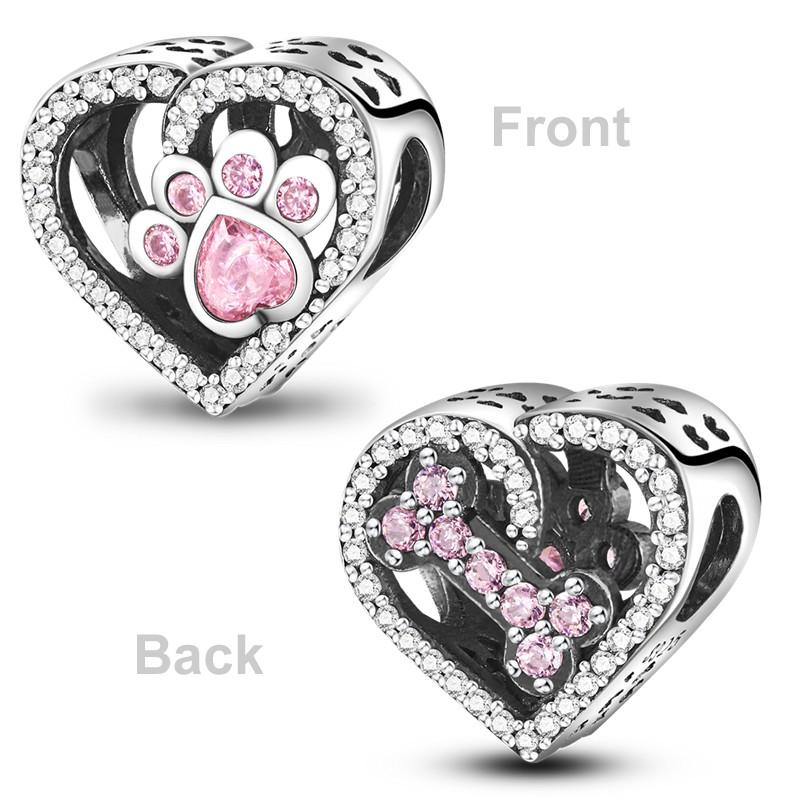 Heart Shape Copper Family Lover Affection Pendant Charm Beads Fit Original Fashion Bracelet Diy Jewelry For Women