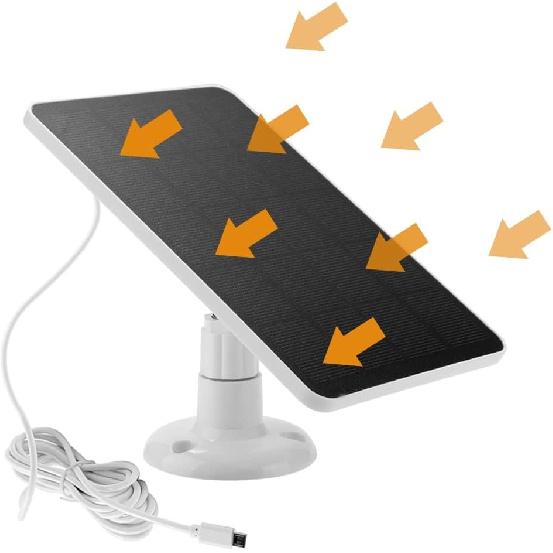 Solar Panel Charger -Weather Resistant, 4W 5V Solar Panel Wall Mounting Low-Power Solar Charging Panel Waterproof for Doorbell Security Camera,Bird
