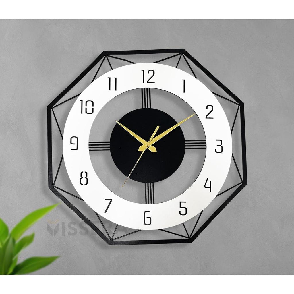 Designer Metal Wall Clock for Living Room | Latest Antique Stylish Fancy Decorative Big Size Wall Watch for Bedroom, Office, Kitchen, Dining