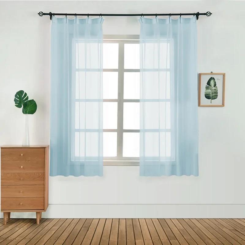 1PC 100x130cm Bedroom Modern Window Tulle Curtain Panel Voile High Quality Decoration For Your House Curtain Home Textile Tools