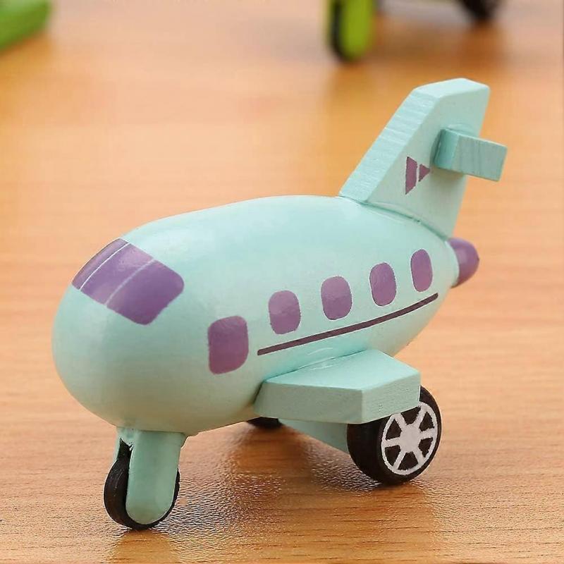 12Pcs Car Toys Set, Wooden Baby Toy Airplane Set, Educational Preschool Toys Traffic Construction Trucks Military Themed Fighter Jets Airplane Toy for