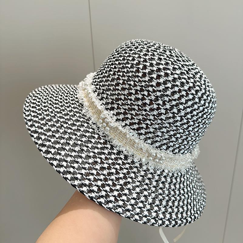 Retro straw hat women's summer versatile patch casual sun hat outdoor travel beach sun protection top hat