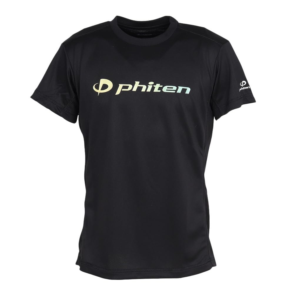 

Phiten Volleyball Short Sleeve T-Shirt with Glitter Gradient, Black/Yellow, Size M, Men s and Women s, 3125JG66820