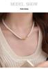 Cui Yan S925 Sterling Silver Korean Style Pearl Magnetic Clasp Necklace for Women - Elegant Versatile Clavicle Chain