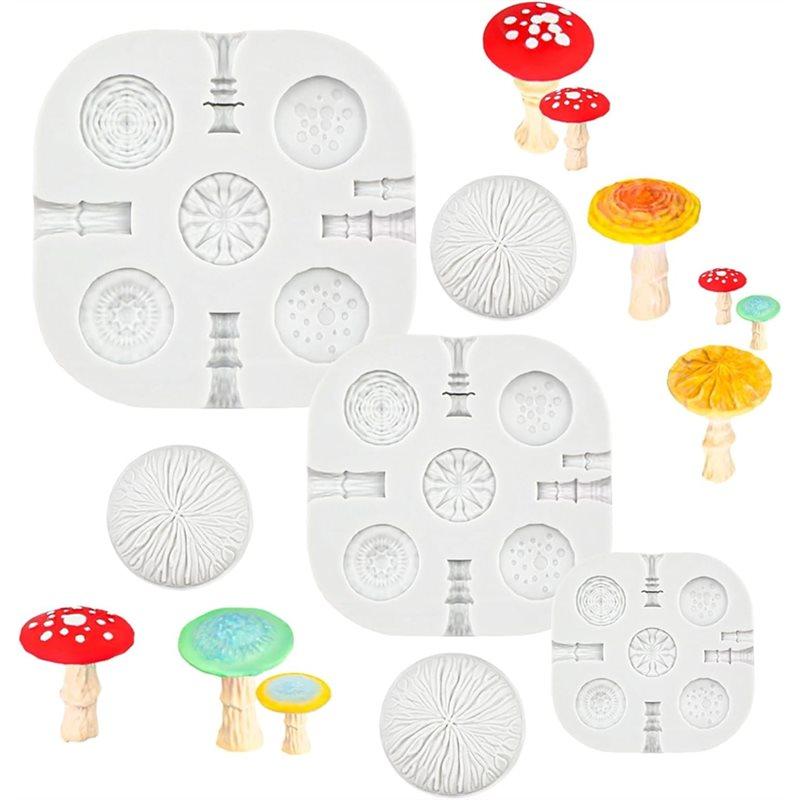 

ABWR-For Jewelry Making Tool- Vivid Mushroom Polymer Clay Silicone Mold(3 Pcs), 5 Shapes 3 Sizes