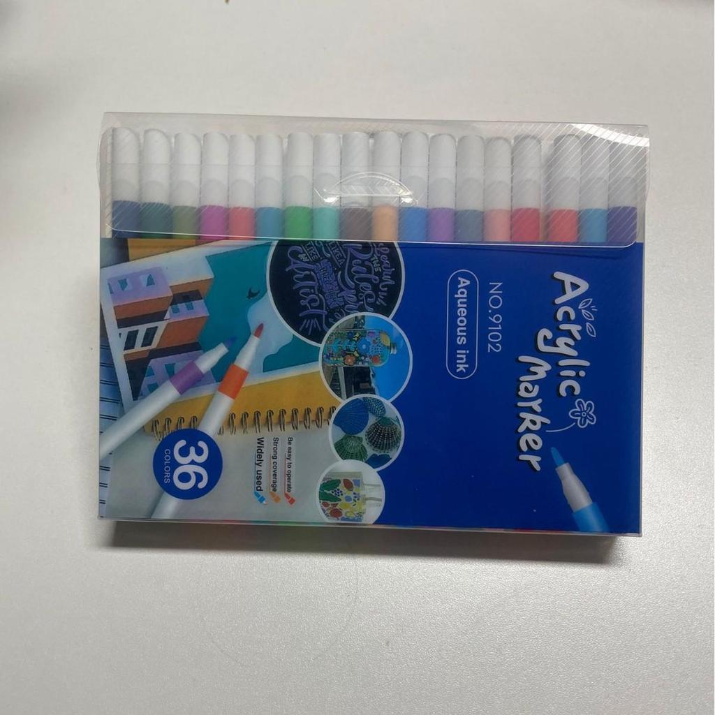 80-Color Acrylic Watercolor Markers Set for Kids - PVC Box with Layerable Graffiti Paintbrushes