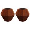 Planters 2 Pcs Rusty 75 X 75 X 60 Cm Weatherproof Steel