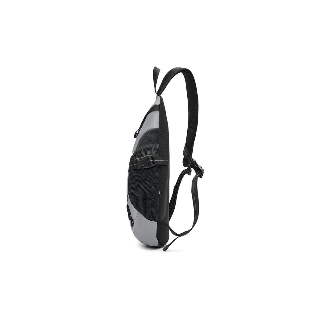 New Champion Fabric Sling Bag, Crossbody Bag Regular Unisex Smoke Gray & Black U5AACPU44