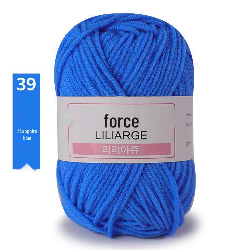 4-Strand Milk Cotton Yarn: DIY Yarn Ball for Medium Thickness Knitting Projects - Perfect for Dolls, Cushions, Blankets, and Baby Items