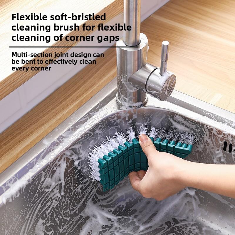 Bendable Cleaning Brush Household Kitchen Washbasin Tile Floor Brush Bathroom Sink Washstand Brush Vegetable Brush