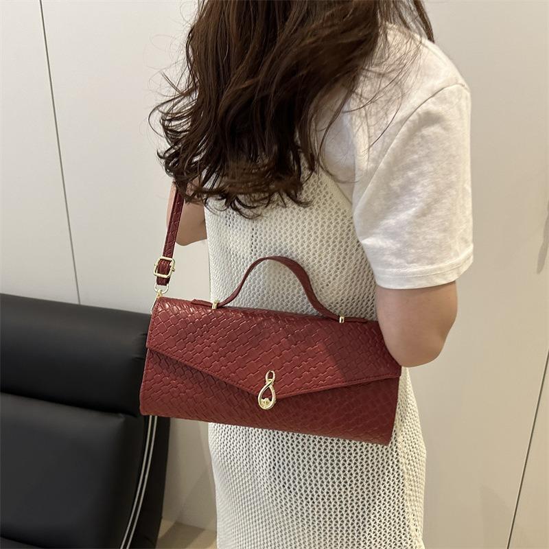 Mode Textur Temperament kleine quadratische Tasche neu retro gewebtes Muster Handtasche Damen Pendler Schulter Umhängetasche