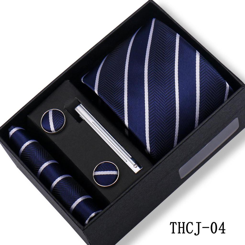 Men's 4-Piece Tie Gift Set for Business, Wedding, and Formal Wear.