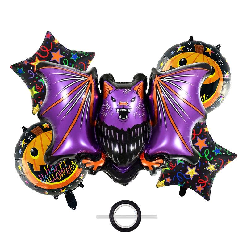 Halloween Pumpkin Star Mummy Witch Vampire Spider Wine Bottle Balloon Bundle Decorative Set