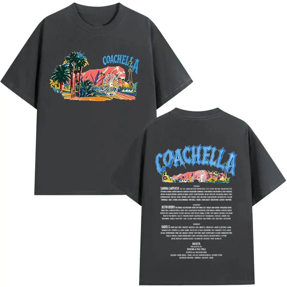 Hot Sale Coachella 2026 Collection Indio California Graphic Print T-shirt Men Women Summer New Tee Loose Casual Oversized Streetwear Harajuku Top