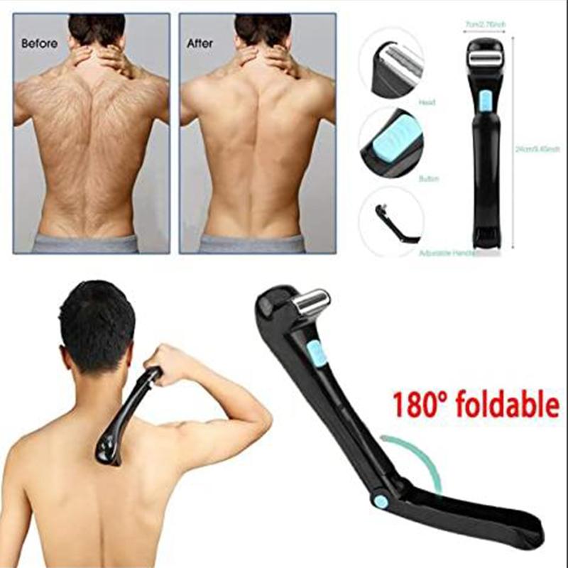 Electric Back Hair Shaver 180 Degrees Foldable Long Handle Body Electric Shaving Tool Groomer