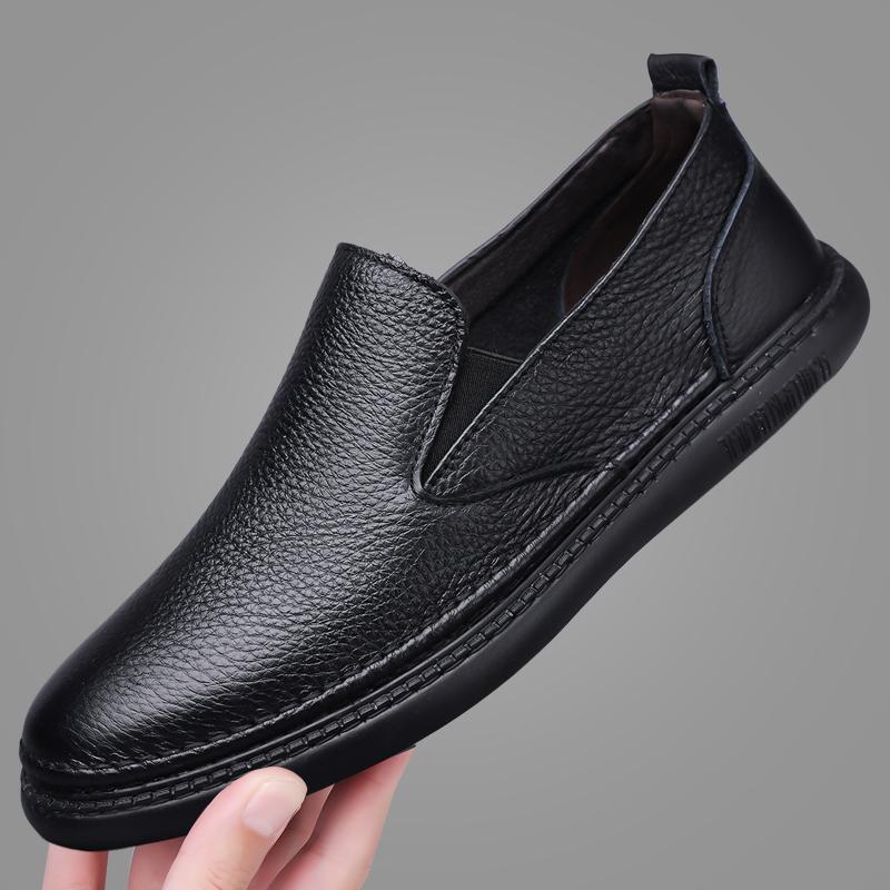 Loafers All-match Social Flats Mens Slip On Shoes Fashion Outdoor Walking Shoes Men All-match Sneakers Leather Office Footwear