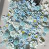 Blue Series Mix & Match DIY Handcrafted Small Flower Heads for Hairpins, Headdress, Wreath, and Flower Wall Decoration