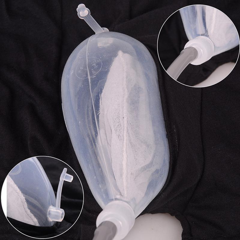 Reusable Male Urinal Bag Urine Bag Silicone Urine Funnel Pee Holder Collector with Catheter for Men Hygiene (Random Delivery)