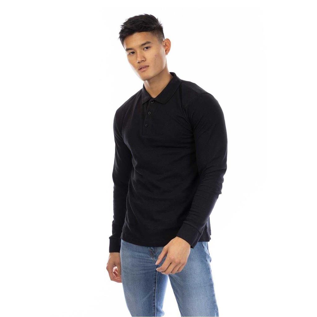Peter Werth Mens Embroidered Long-Sleeved Polo Shirt