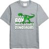 Soft Teeshirts Unisex Short Sleeve Tshirt Vintage Just A Boy Who Loves Dinosaurs Cool Unisex Teeshirt Relaxed Fit Tshirt