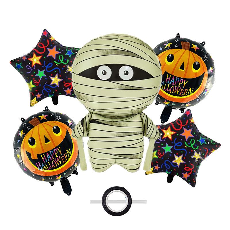 

Halloween Pumpkin Star Mummy Witch Vampire Spider Wine Bottle Balloon Bundle Decorative Set 9