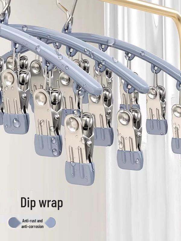 Stainless Steel Windproof Sock Clips: Multi-functional, Mark-Free Clothes and Underwear Dryer