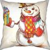 Christmas Cartoon Pillowcase Set Set of Four Home Living Room Decoration Pillowcase Backrest Pad Car Waist