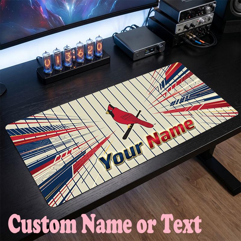 St. Louis Cardinals Customized Name Text Mouse Pad, Large Desk Mouse Mat Personalized Home Office Present