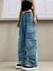European & American Women's Trendy Light Wash Zipper Jeans - New Simple Style Overalls