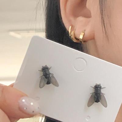Unique and Funny Insect Bug Fly Dung Fly Earrings