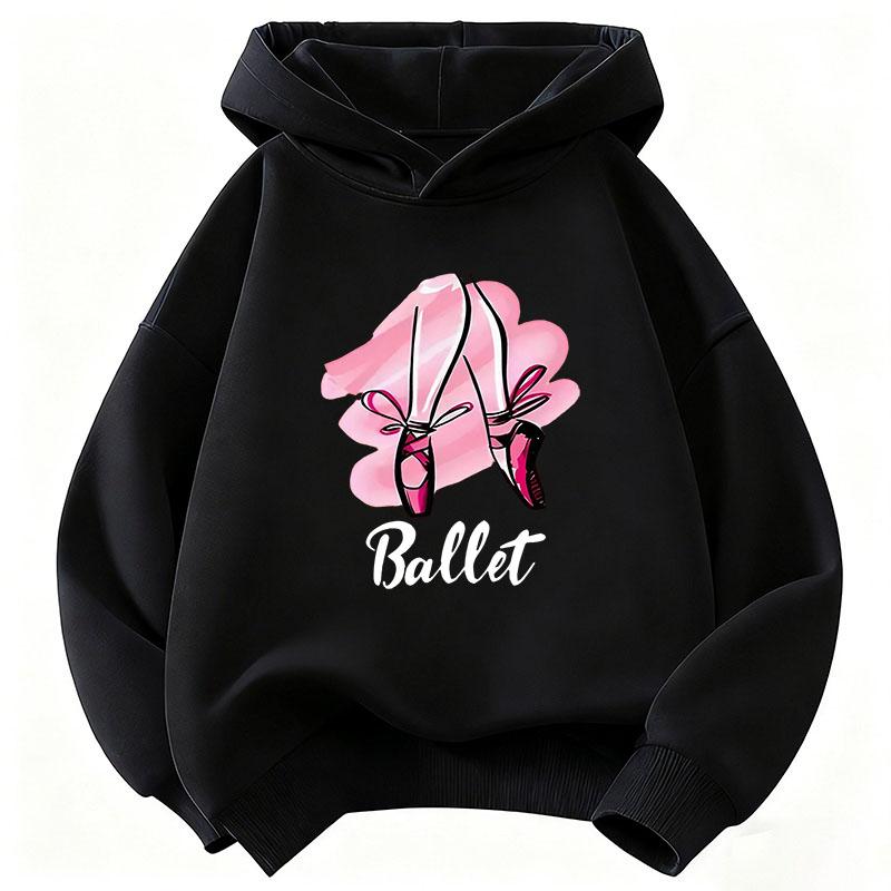 Fashion Ballet Dance Shoes Girls Hoodies Children's Sweatshirt Hoody Girls Autumn Spring Casual Hoodies