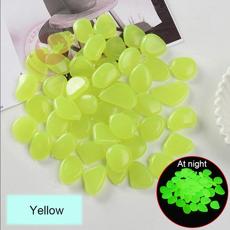 

20/50/100pcs 2-3cm Luminous Stone Colorful Pink Green Orange Fluorescent Goose Egg Stone Aquarium Home Decoration Party Supplies 20pcs жёлтый