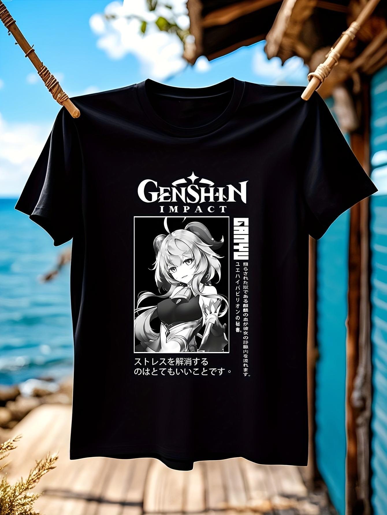 Genshin Impact Anime Graphic Tshirt Graphic Tshirt - Blac... L