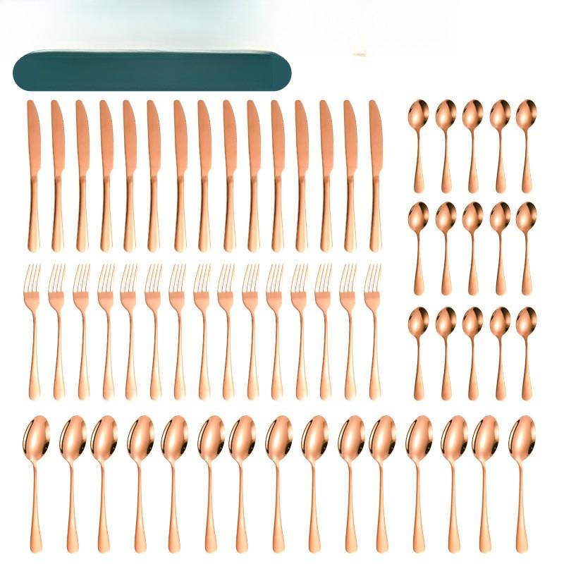 60-Piece Tableware 12-person Set American Station Flatware Set1010 Stainless Steel Tableware