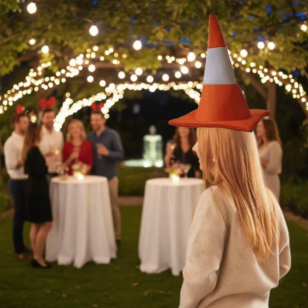 Stage Hat Conical Hat Foldable Design Party Hip Hop Hat Funny Traffic Cone Hat  Carnival