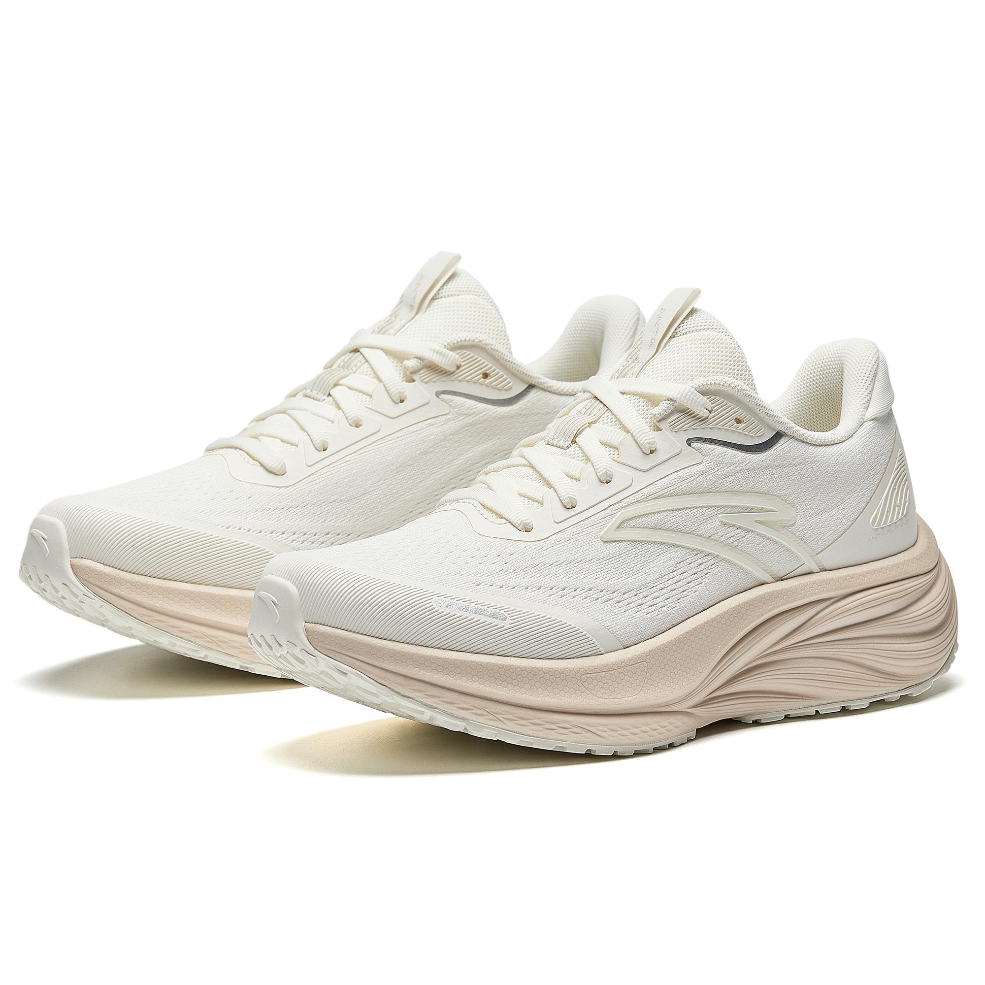 

New Anta Cushioned Height Increase Wear-Resistant Lightweight Breathable Low-Top Casual Running Shoes Women s White 922515510-1 35.5