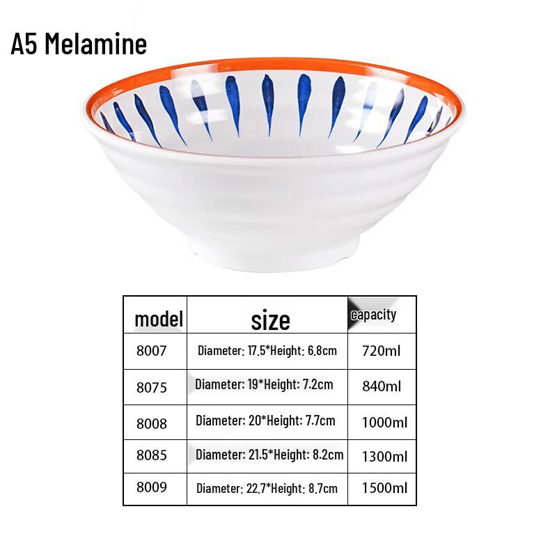 Diruien Durable Melamine Noodle Bowl